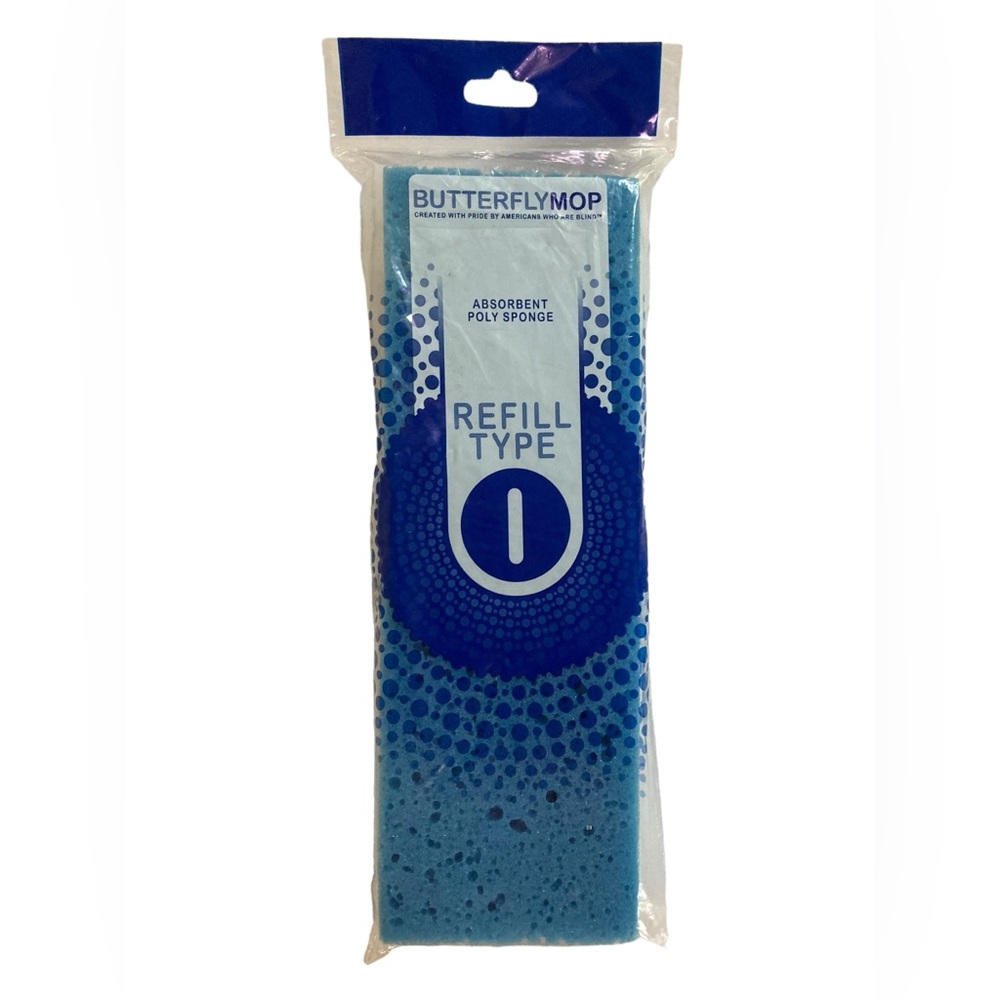 NEW Butterfly Mop Poly Sponge Refill Type I Blue. L C Industries Made in USA